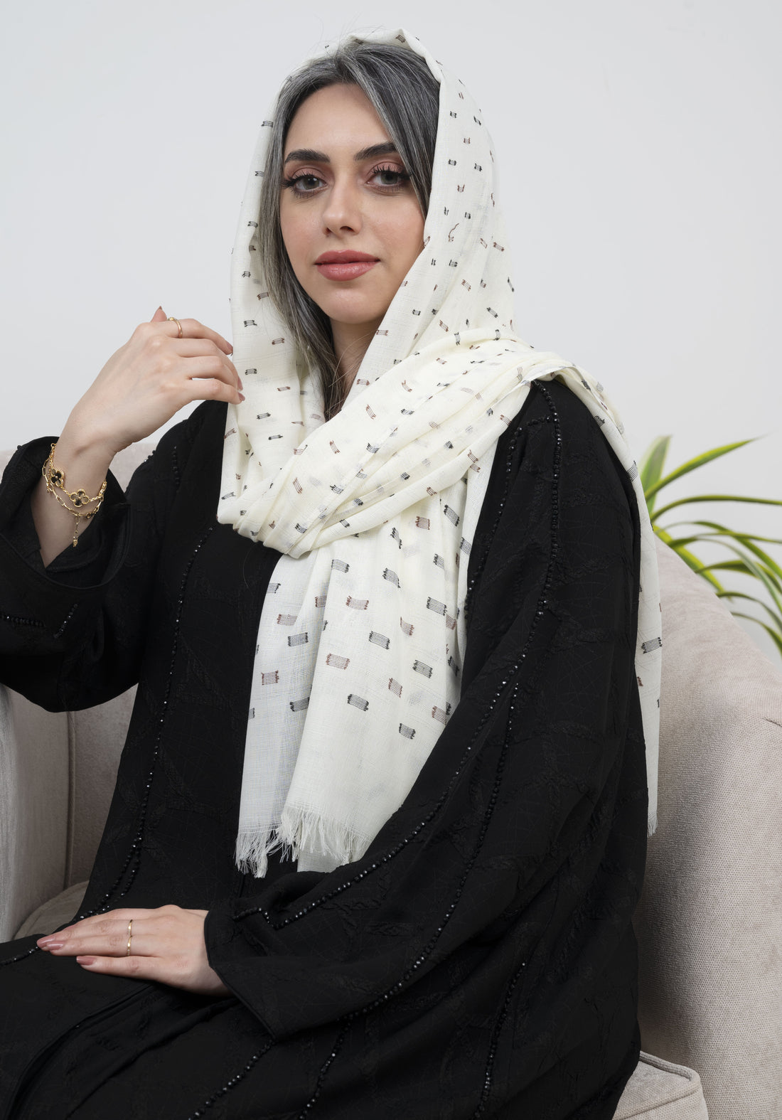 Patterned hijab.